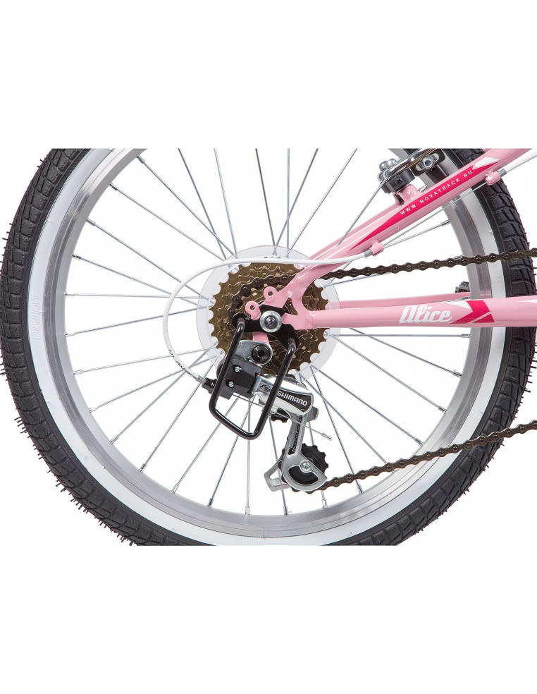 Велосипед 20" NOVATRACK ALICE 6 скоростей, Розовый 2200000017765 Детские велосипеды Novatrack 11 450 ₽