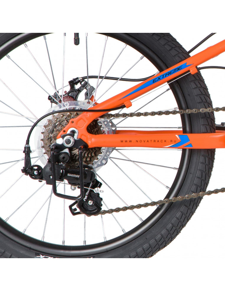 Велосипед 20" NOVATRACK EXTREME 7 скоростей, Алюминиевая рама, Оранжевый 2200000017734 Детские велосипеды Novatrack 19 450 ₽