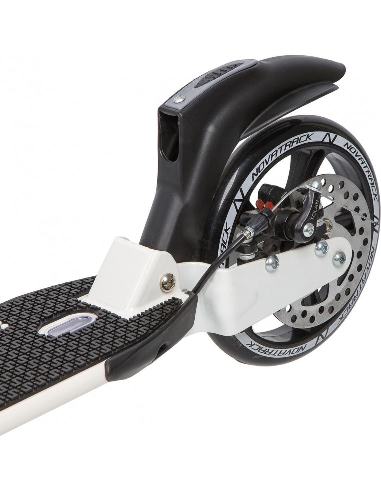 Самокат NOVATRACK DEFT PRO алюм., max 100кг, 250*200мм, 2 аморт., диск. тормоз, черный/белый 2200000018083 Городские самокаты Novatrack 9 650 ₽