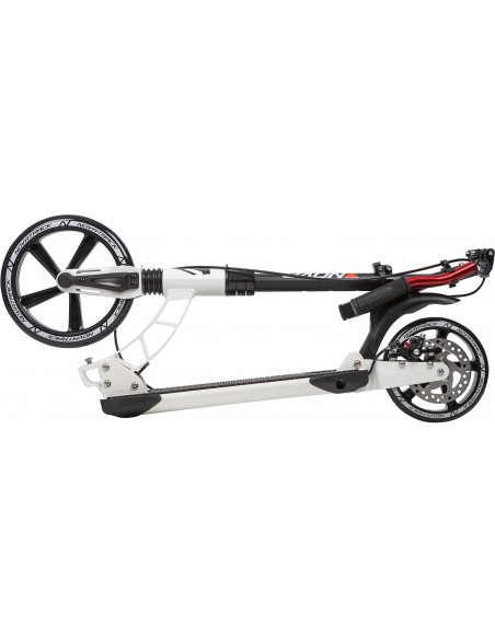 Самокат NOVATRACK DEFT PRO алюм., max 100кг, 250*200мм, 2 аморт., диск. тормоз, черный/белый 2200000018083 Городские самокаты Novatrack 9 650 ₽