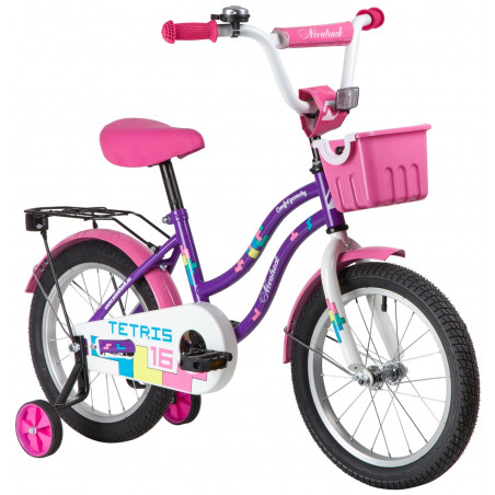 Велосипед 16" NOVATRACK TETRIS Фиолетовый 2200000017567 Детские велосипеды Novatrack 8 450 ₽