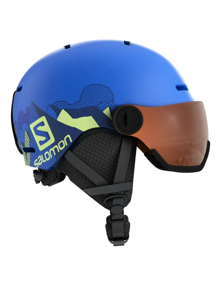 Шлем SALOMON GROM VISOR Pop Blue Mat/UNIVER KM 53-56 2200000021106 Горнолыжные шлемы Salomon 7 490 ₽