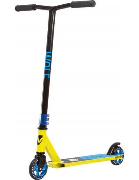 Самокат трюковый NOVATRACK WOLF алюм. max 100кг, 110мм. Лимонный