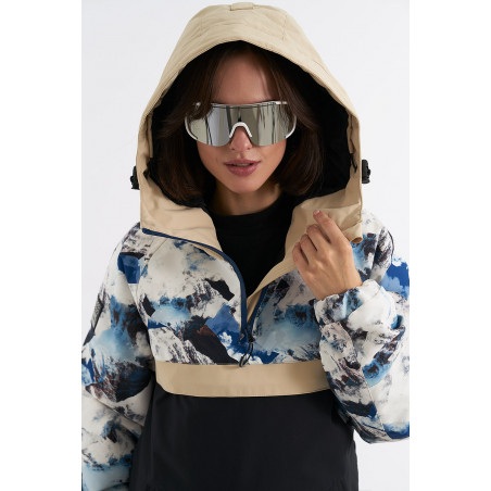 Анорак COOL ZONE PEAK бежевый/принт гора/черный Р:S 1600001825764 Куртки женские COOL ZONE 15 900 ₽