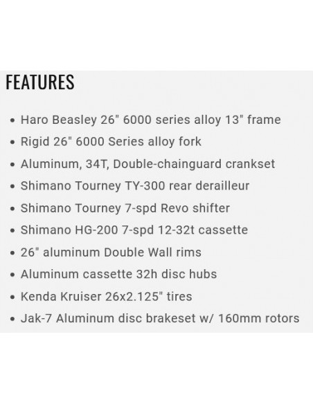Велосипед 26" HARO Beasley 13", 7 скоростей Серебристо-Мятный 2200000037596 Детские велосипеды HARO 42 790 ₽