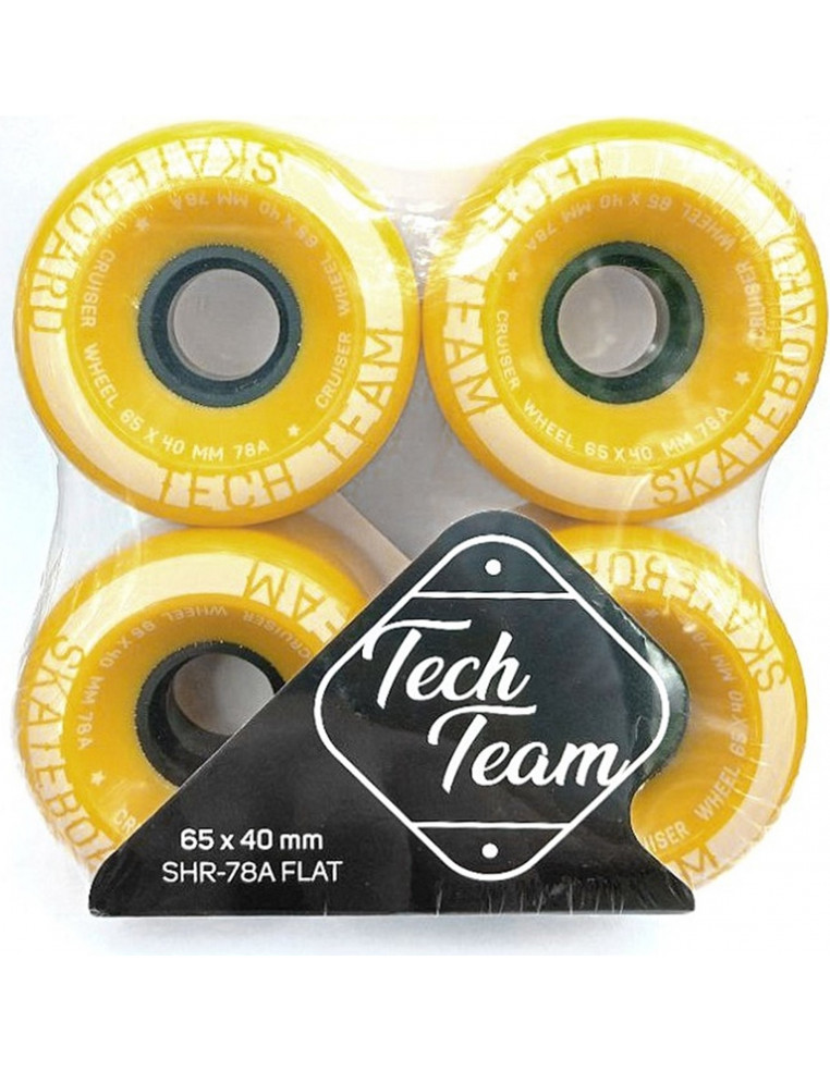 Колесо для лонгборда TECH TEAM 65х40 мм, 78А,  70% отскок, 4 шт. 392296 2039009392296 Запчасти для лонгбордов TECH TEAM 1 390 ₽