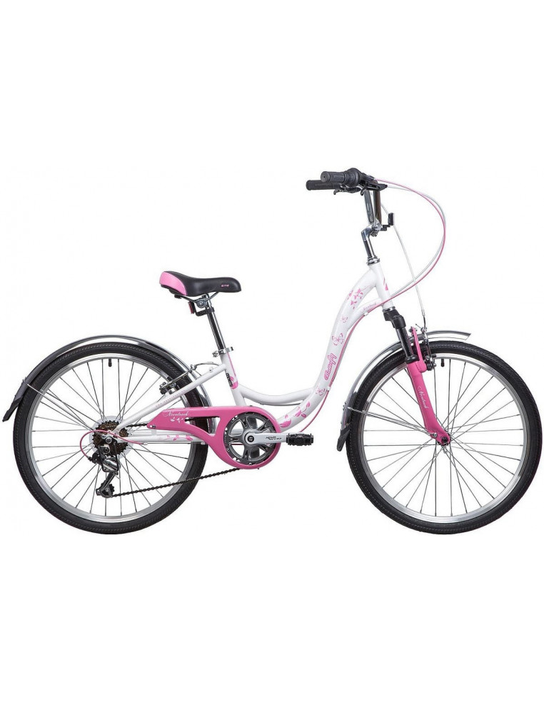 Велосипед 24" NOVATRACK BUTTERFLY 11" 6 скоростей, Бело-розовый 2200000025098 Детские велосипеды Novatrack 19 790 ₽