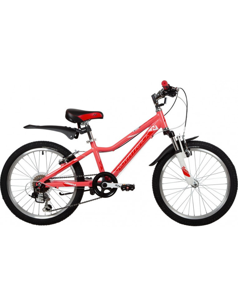 Велосипед 20" NOVATRACK NOVARA 6 скоростей, Алюминиевый Коралловый 2200000038371 Детские велосипеды Novatrack 19 950 ₽