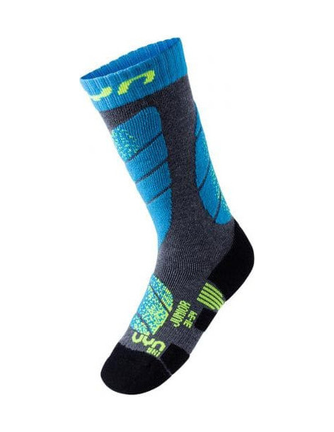Носки UYN JR SKI JUNIOR G768 Medium Grey Melange/Turquoise Р:24-26