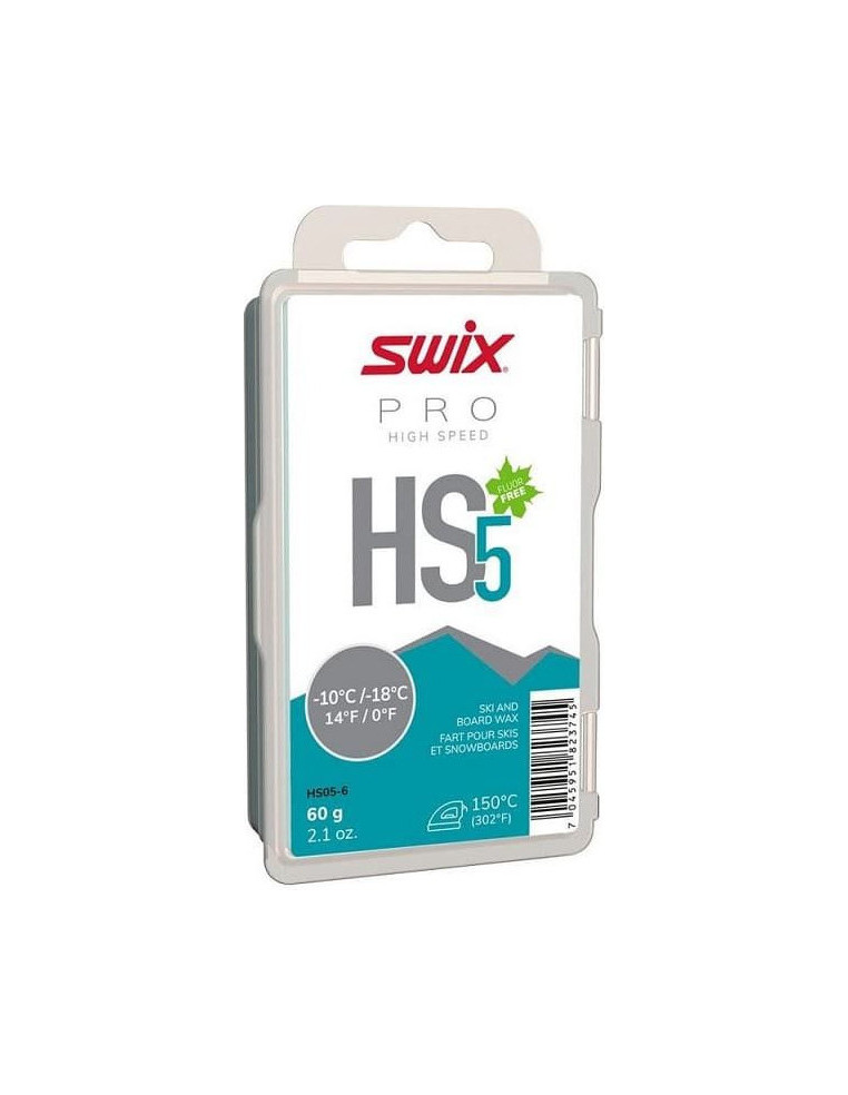 Парафин SWIX HS5 Turquoise -10°C/-18°C, 60g 7045952543123 Парафины SWIX 1 320 ₽