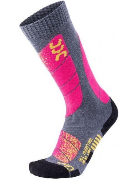 Носки UYN WS SKI ALL MOUNTAIN LADY G943 Medium Grey Melange/Pink Р:35-36