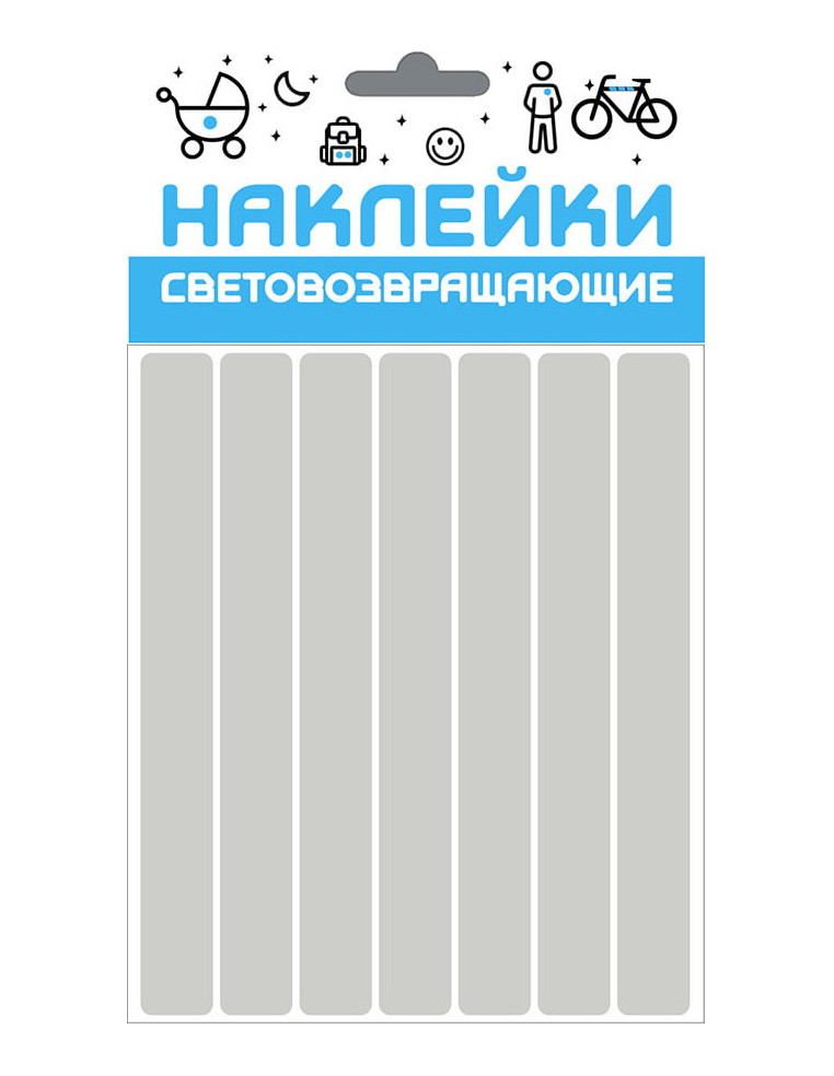 Наклейки световозвращающие "Полоса", 100х85 мм, металлик, COVA™SPORT 333-176 4627106505268 Велоаксессуары COVA SPORT 150 ₽