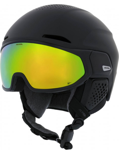 Шлем ALPINA Alto Q-Lite Black Matt Gold Mirror 59-63