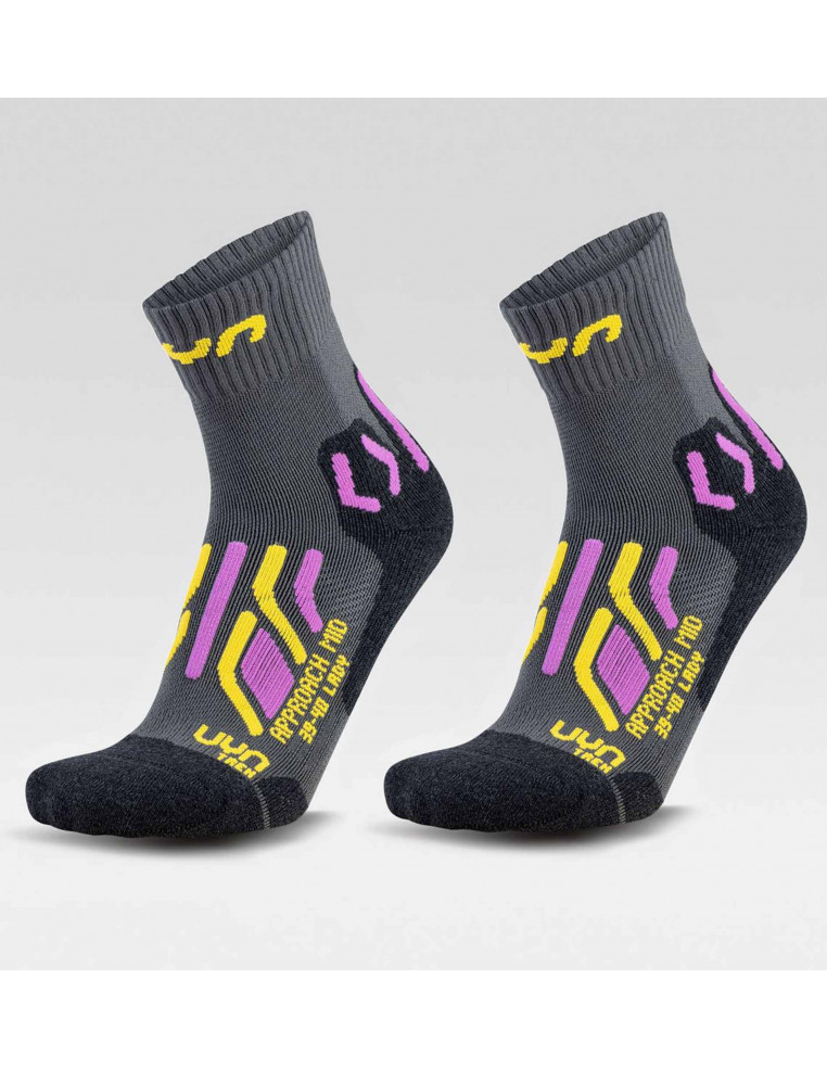 Носки UYN WS TREKKING APPROACH MID SOCKS 2PRS PACK G190 Grey/Yellow Р:37-38 8054216883034 Термоноски UYN 4 390 ₽