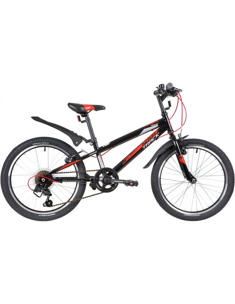Велосипед 20" NOVATRACK RACER, 6 скоростей, Сталь Черный 2200000017789 Детские велосипеды Novatrack 17 950 ₽