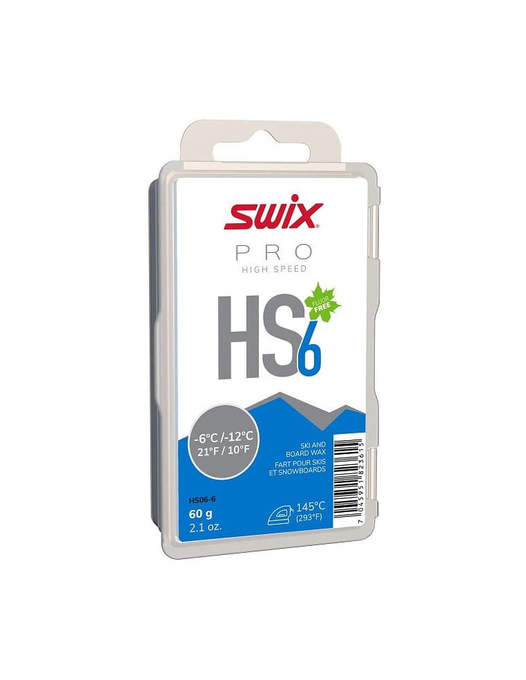 Парафин SWIX HS6 Blue -6°C/-12°C, 60g 7045952543154 Парафины SWIX 1 320 ₽
