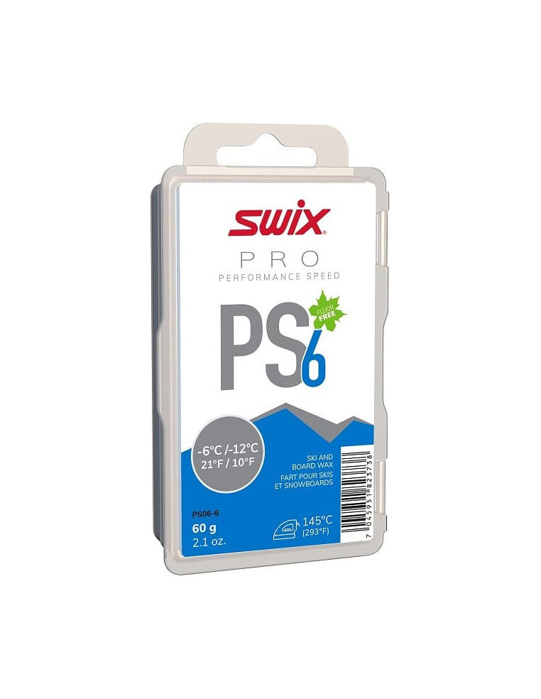 Парафин SWIX PS6 Blue -6°C/-12°C, 60g 7045952543352 Парафины SWIX 890 ₽