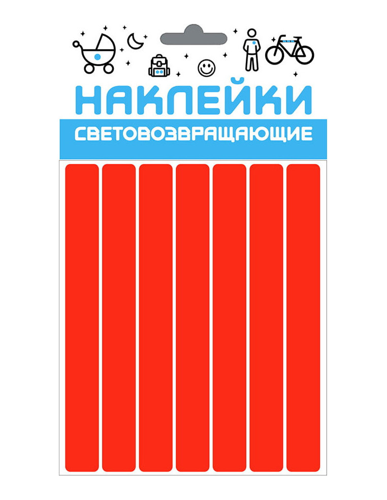 Наклейки световозвращающие "Полоса", 100х85 мм, красный, COVA™SPORT 333-179 4627106505244 Велоаксессуары COVA SPORT 150 ₽