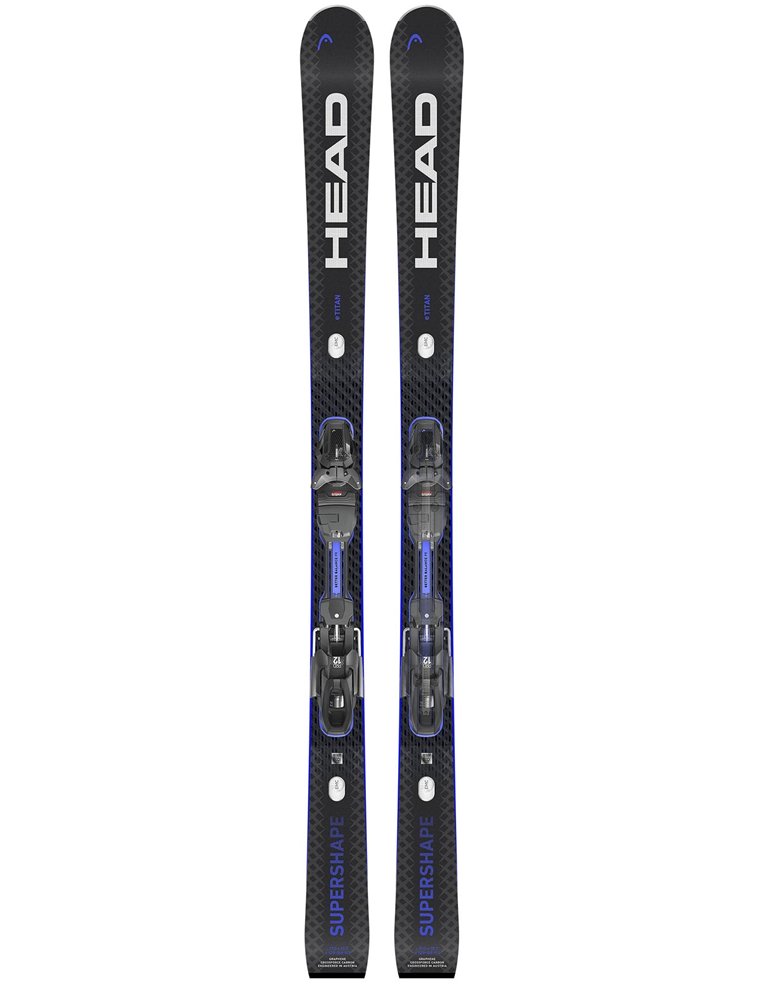 Горные лыжи HEAD Supershape e-Titan SW BB-PR black blue 170 + PRD 12 2200000054036 Горные лыжи в Уфе HEAD 96 890 ₽
