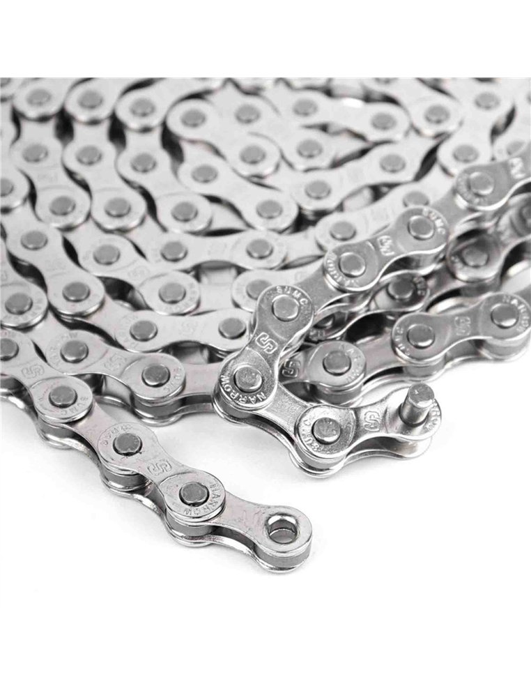 Цепь SUMC S82, 8ск., 116 звеньев, 1/2*3/32 S 82 silver(8) 2000526503700 Запчасти для велосипедов SUMC 700 ₽