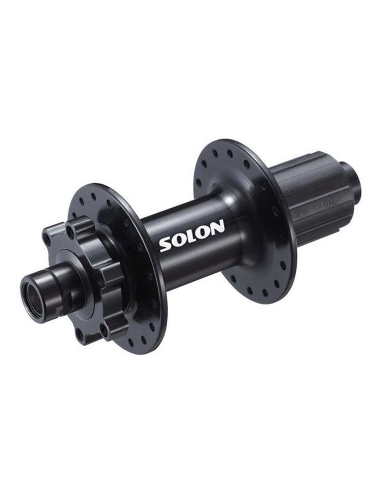Втулка задняя Solon DH910TR BOOST 32H DISC M12*148mm,ось12мм,черн,крепл.IS6,2промподш,под кассету 10 4670094419703 Запчасти для велосипедов Solon 2 390 ₽