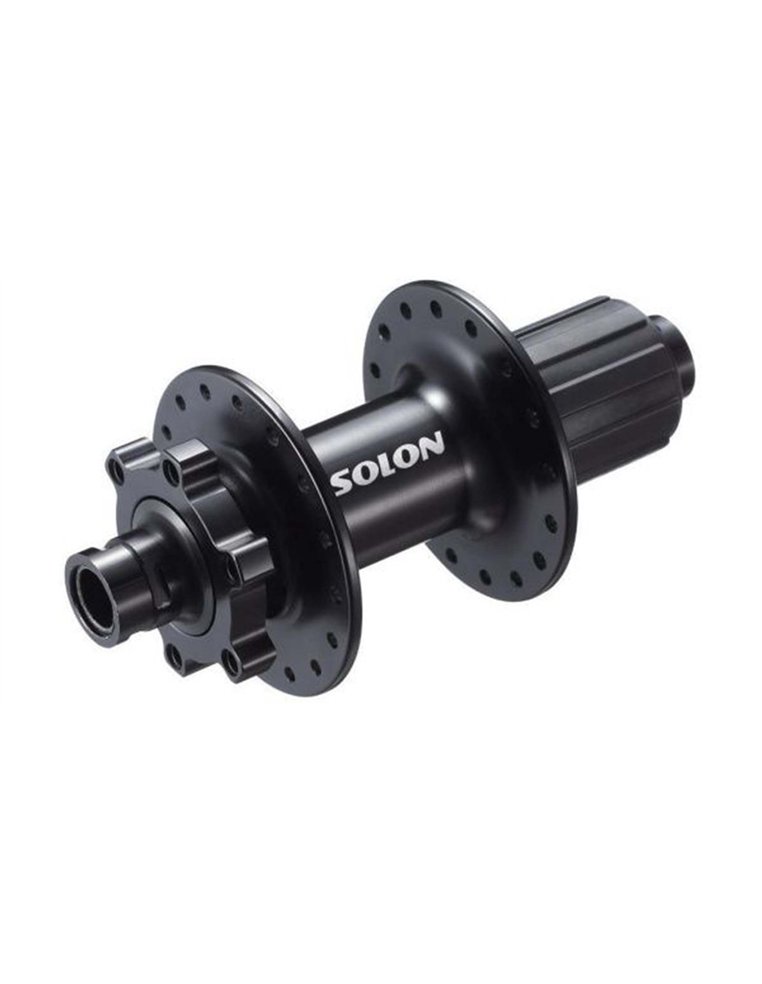 Втулка задняя Solon DH909TR 32H DISC M12*142mm,ось12мм,черная,крепл.IS6,2промподш,под кассету 9\10 4670094419697 Запчасти для велосипедов Solon 2 190 ₽