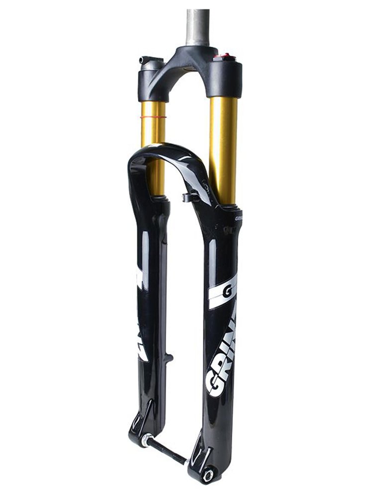 Вилка GRINZ ES-547 HRLO AIR 27,5"1.1\8"ход120мм,воз.пруж,лок гид,магн,без оси,б\р,чер\бел\зол 4670094424158 Запчасти для велосипедов GRINZ 8 790 ₽