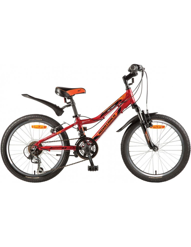 Велосипед 20" NOVATRACK ACTION V-Brake алюминиевая рама, 12 скоростей, красный 2200000001245 Детские велосипеды Novatrack 11 800 ₽