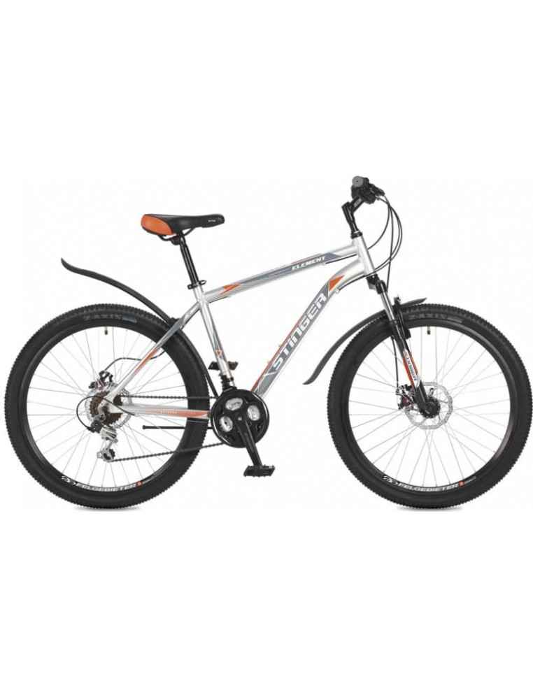 Велосипед 26" STINGER ELEMENT D 20" алюминиевая рама, дисковые тормоза, 18 скоростей, Серый 2200000000736 Горные велосипеды STINGER 13 950 ₽